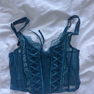 Teal Lace Corset Top